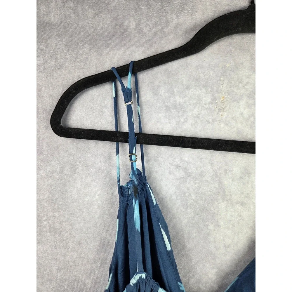 Abercrombie & Fitch Blue Floral Petal V-Neck Tiered Maxi Dress Large L